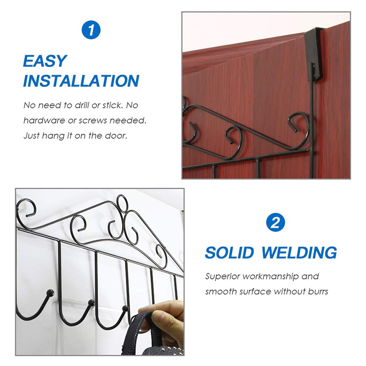 9383 Over The Door Hanger Rack 7 Hooks Decorative Ognazier Hook Rack Stylish Door Hanger Door Hook Hangers with 7 Hooks,Metal Hanging Rack for Home Office Use 9383 Over The Door Hanger Rack 7 Hooks Decorative Ognazier Hook Rack Stylish Door Hanger Door Hook Hangers with 7 Hooks,Metal Hanging Rack for Home Office Use
